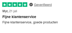 Geverifieerde Trustpilot-review van Myr