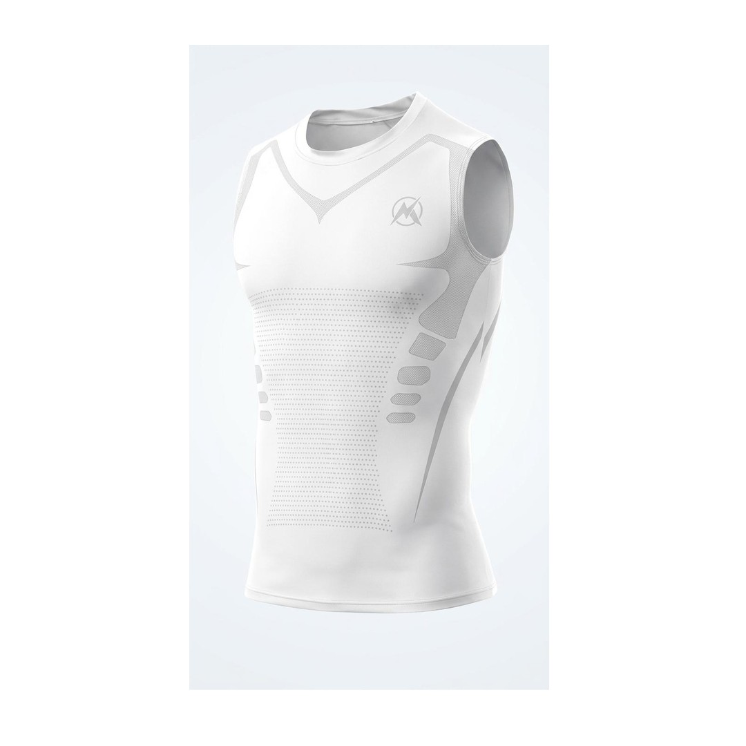 The VitaBoost Stealth Whiteout compression tank, white on white