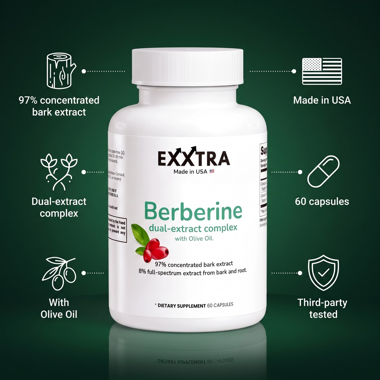 Exxtra Berberine Dual-Extract Complex
