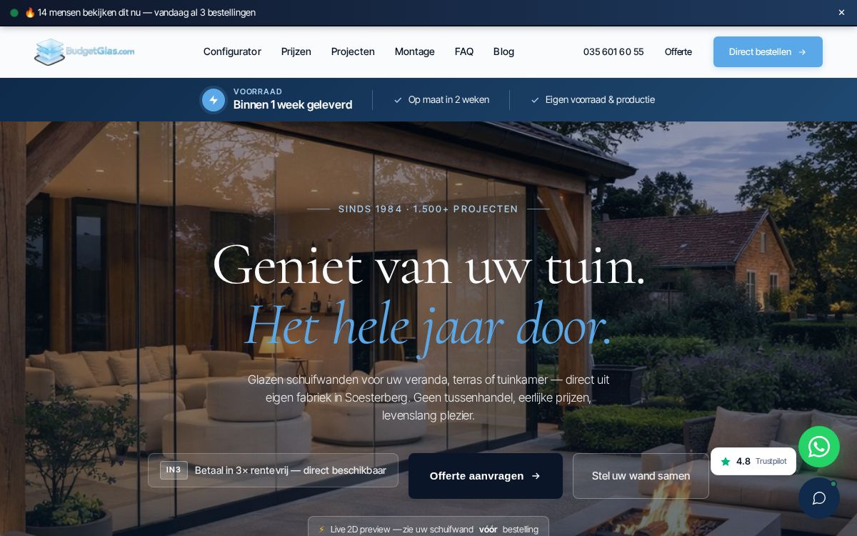 Verandaglasprijs